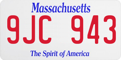 MA license plate 9JC943