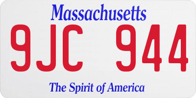 MA license plate 9JC944