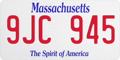 MA license plate 9JC945