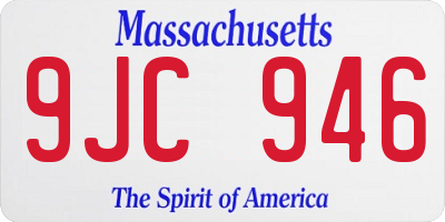 MA license plate 9JC946