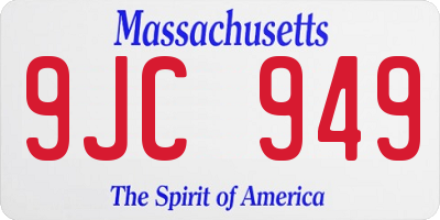 MA license plate 9JC949