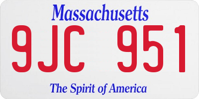 MA license plate 9JC951