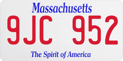 MA license plate 9JC952