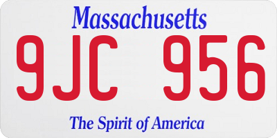 MA license plate 9JC956