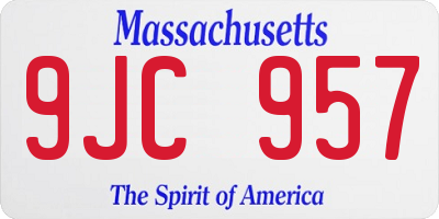 MA license plate 9JC957