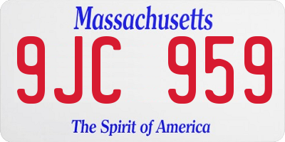 MA license plate 9JC959
