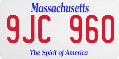 MA license plate 9JC960
