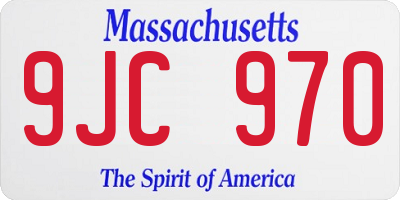 MA license plate 9JC970