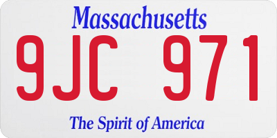 MA license plate 9JC971