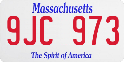 MA license plate 9JC973