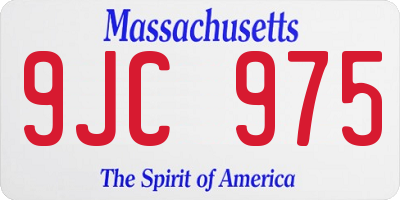 MA license plate 9JC975