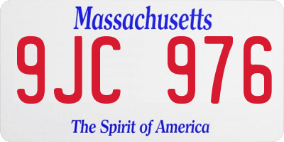 MA license plate 9JC976