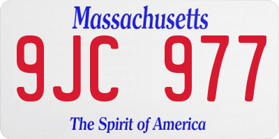 MA license plate 9JC977
