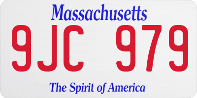 MA license plate 9JC979