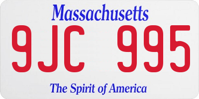 MA license plate 9JC995
