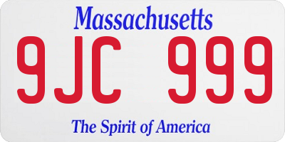 MA license plate 9JC999