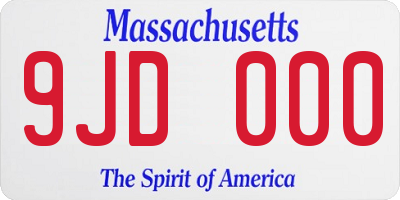 MA license plate 9JD000