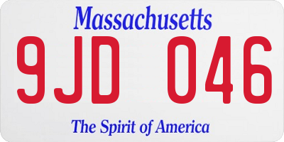 MA license plate 9JD046