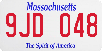 MA license plate 9JD048