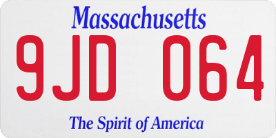 MA license plate 9JD064
