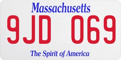 MA license plate 9JD069