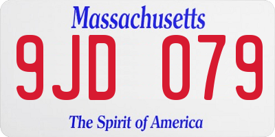 MA license plate 9JD079