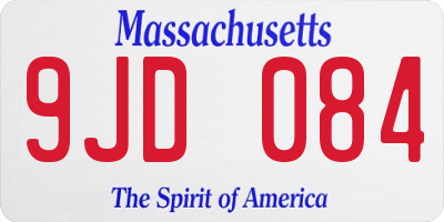 MA license plate 9JD084