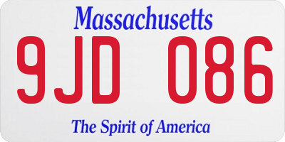 MA license plate 9JD086