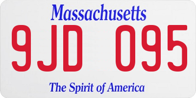 MA license plate 9JD095