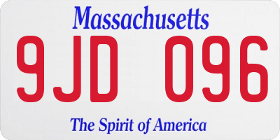 MA license plate 9JD096