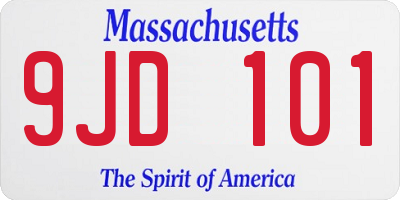MA license plate 9JD101