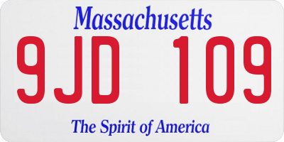 MA license plate 9JD109