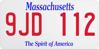MA license plate 9JD112