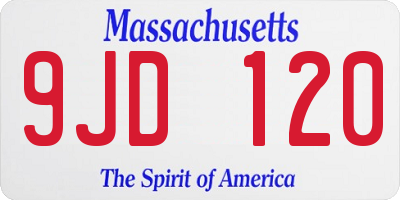 MA license plate 9JD120