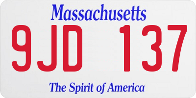 MA license plate 9JD137