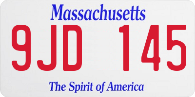 MA license plate 9JD145