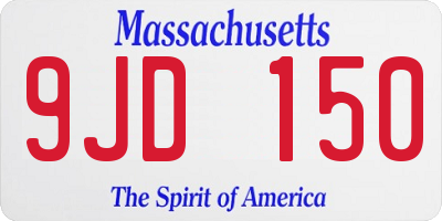 MA license plate 9JD150