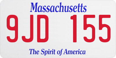 MA license plate 9JD155