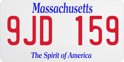 MA license plate 9JD159