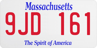 MA license plate 9JD161