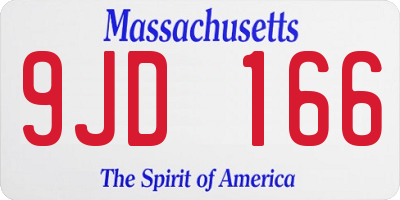MA license plate 9JD166