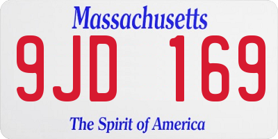 MA license plate 9JD169