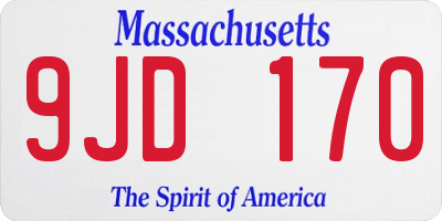 MA license plate 9JD170