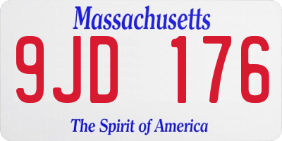 MA license plate 9JD176