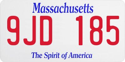 MA license plate 9JD185