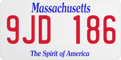 MA license plate 9JD186