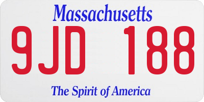 MA license plate 9JD188