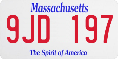 MA license plate 9JD197