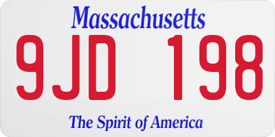 MA license plate 9JD198