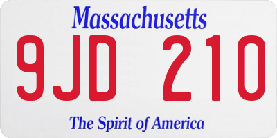MA license plate 9JD210